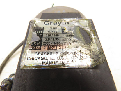 Graymills Vertical Immersion Coolant Pump 1/2HP 230/460V 3400 RPM