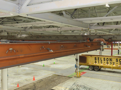 Cleveland Tramrail P&H 1 Ton Single Girder Underhung Bridge Crane 45' 10" Span