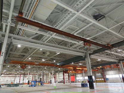 Cleveland Tramrail P&H 1 Ton Single Girder Underhung Bridge Crane 45' 10" Span