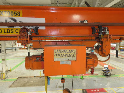 Cleveland Tramrail P&H 2 Ton Single Girder Underhung Bridge Crane 45' 10" Span
