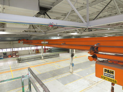 Cleveland Tramrail P&H 2 Ton Single Girder Underhung Bridge Crane 45' 10" Span