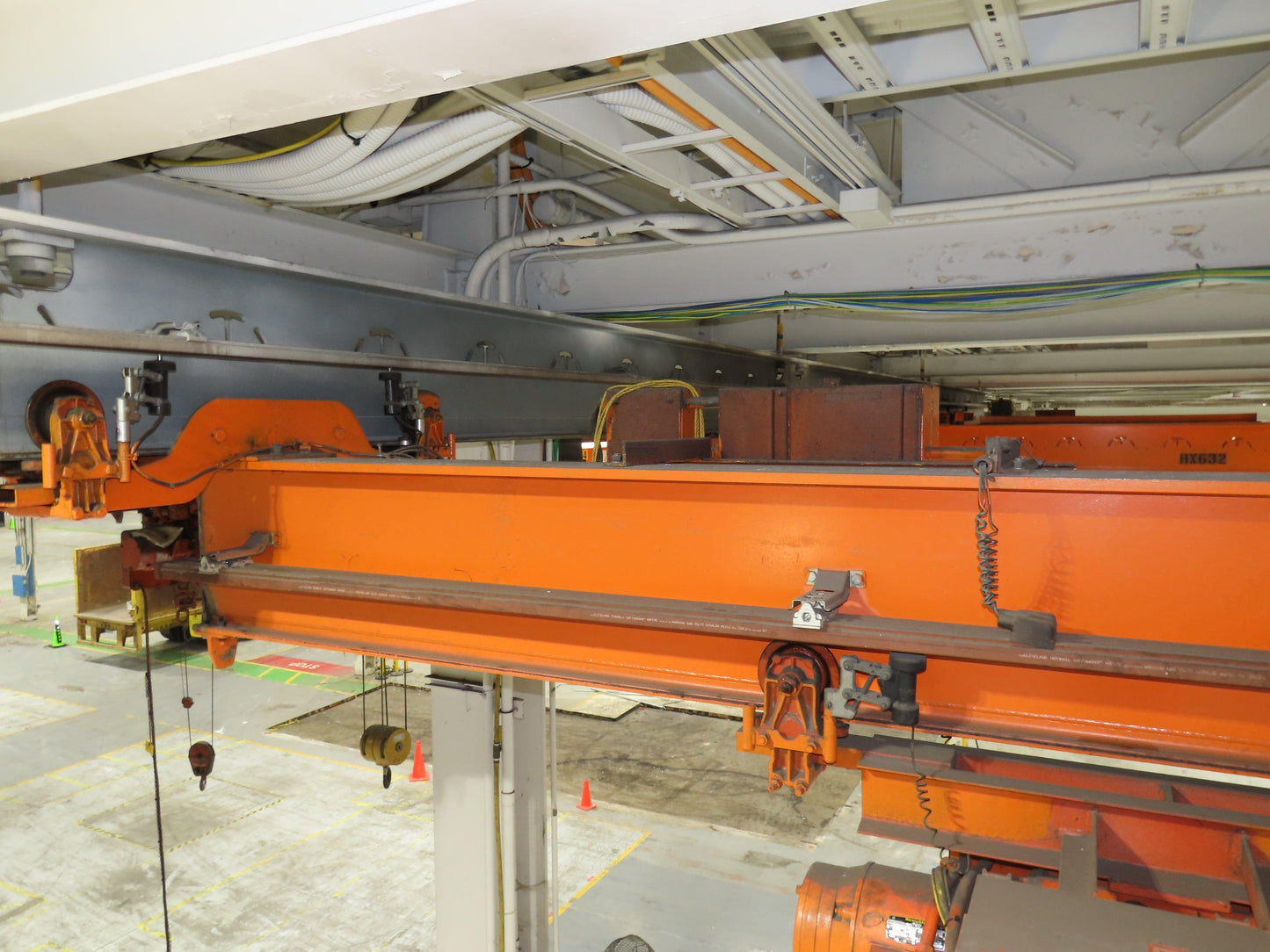 Cleveland Tramrail P&H 2 Ton Single Girder Underhung Bridge Crane 45' 10" Span