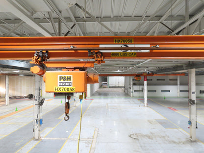 Cleveland Tramrail P&H 2 Ton Single Girder Underhung Bridge Crane 45' 10" Span