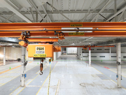 Cleveland Tramrail P&H 2 Ton Single Girder Underhung Bridge Crane 45' 10" Span