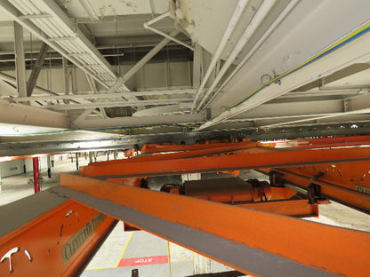 Cleveland Tramrail P&H 4 Ton Double Girder Underhung Bridge Crane 45' 10" Span