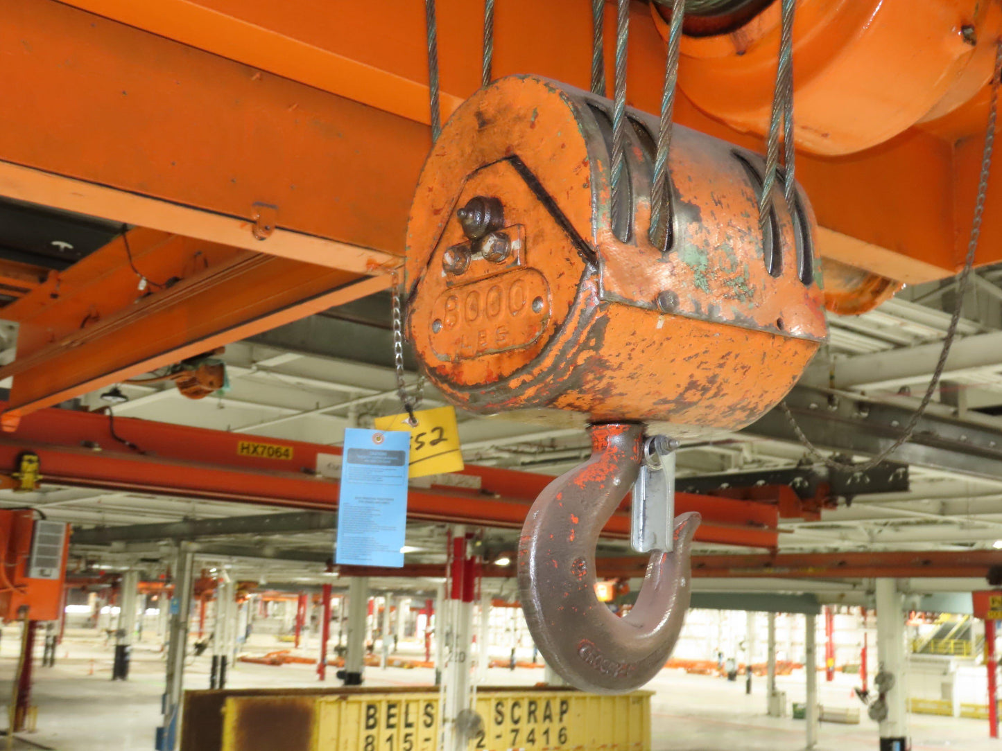 Cleveland Tramrail P&H 4 Ton Double Girder Underhung Bridge Crane 45' 10" Span