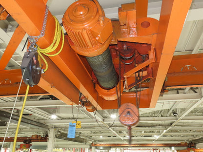 Cleveland Tramrail P&H 4 Ton Double Girder Underhung Bridge Crane 45' 10" Span