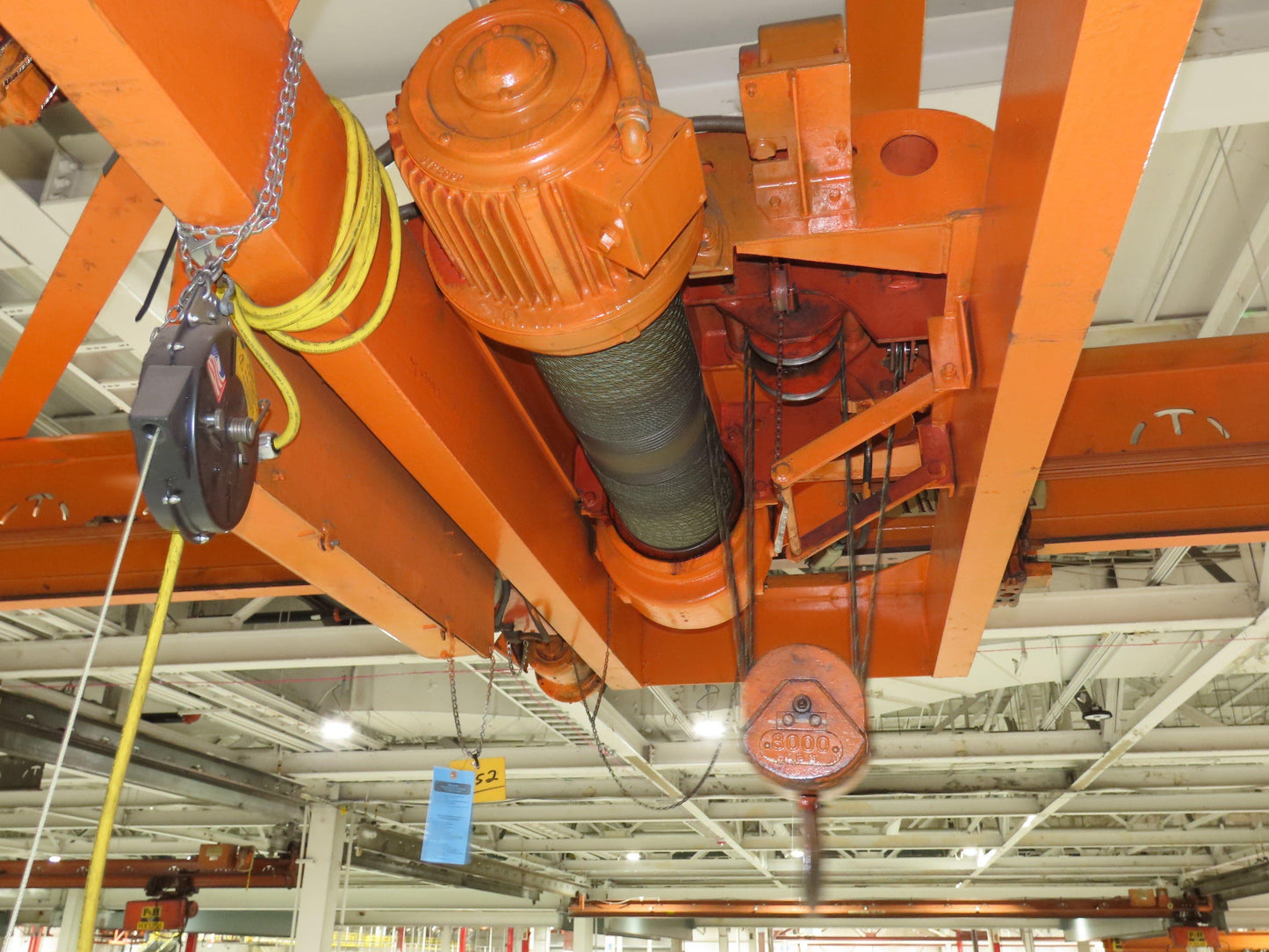 Cleveland Tramrail P&H 4 Ton Double Girder Underhung Bridge Crane 45' 10" Span