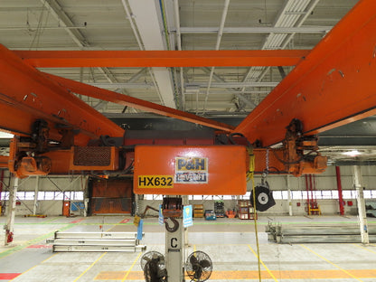Cleveland Tramrail P&H 4 Ton Double Girder Underhung Bridge Crane 45' 10" Span