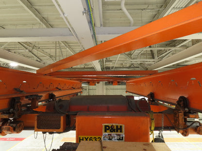 Cleveland Tramrail P&H 4 Ton Double Girder Underhung Bridge Crane 45' 10" Span