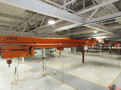 Cleveland Tramrail P&H 4 Ton Double Girder Underhung Bridge Crane 45' 10" Span