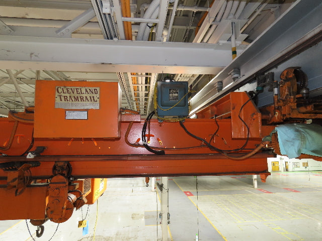 Cleveland Tramrail P&H 4 Ton Double Girder Underhung Bridge Crane 45' 10" Span