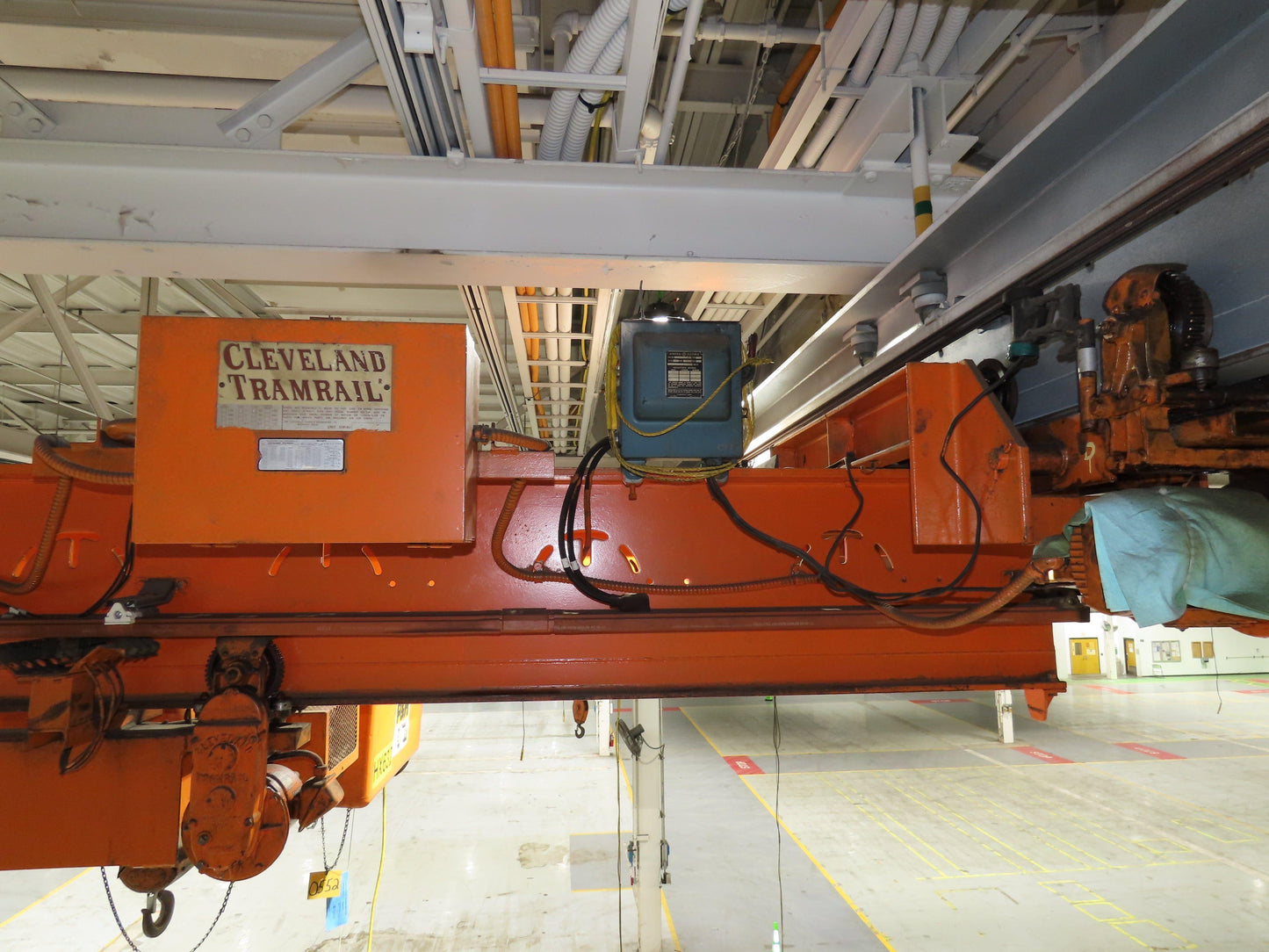 Cleveland Tramrail P&H 4 Ton Double Girder Underhung Bridge Crane 45' 10" Span