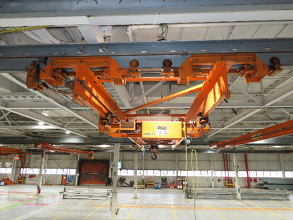 Cleveland Tramrail P&H 4 Ton Double Girder Underhung Bridge Crane 45' 10" Span