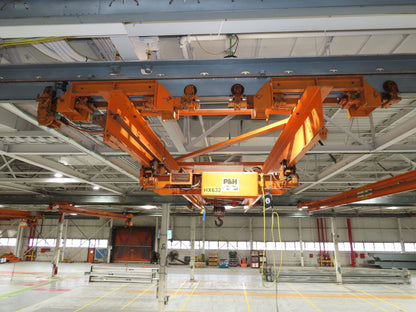 Cleveland Tramrail P&H 4 Ton Double Girder Underhung Bridge Crane 45' 10" Span