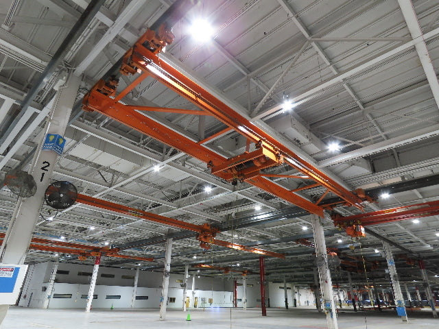 Cleveland Tramrail P&H 4 Ton Double Girder Underhung Bridge Crane 45' 10" Span