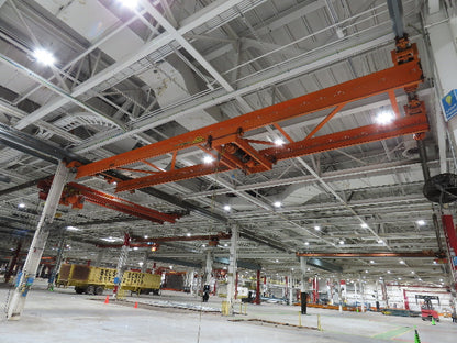 Cleveland Tramrail P&H 4 Ton Double Girder Underhung Bridge Crane 45' 10" Span