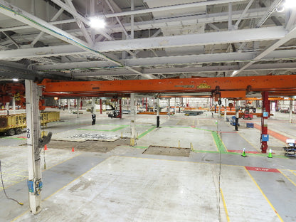Cleveland Tramrail P&H 4 Ton Double Girder Underhung Bridge Crane 45' 10" Span