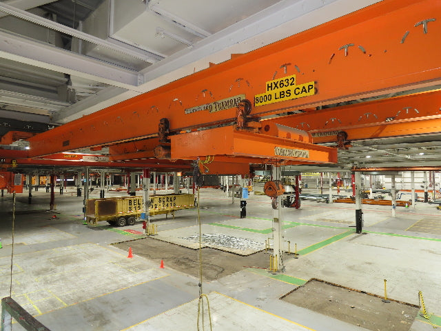 Cleveland Tramrail P&H 4 Ton Double Girder Underhung Bridge Crane 45' 10" Span
