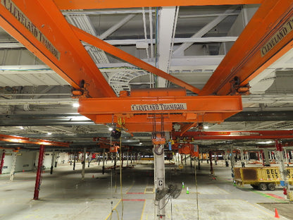 Cleveland Tramrail P&H 4 Ton Double Girder Underhung Bridge Crane 45' 10" Span