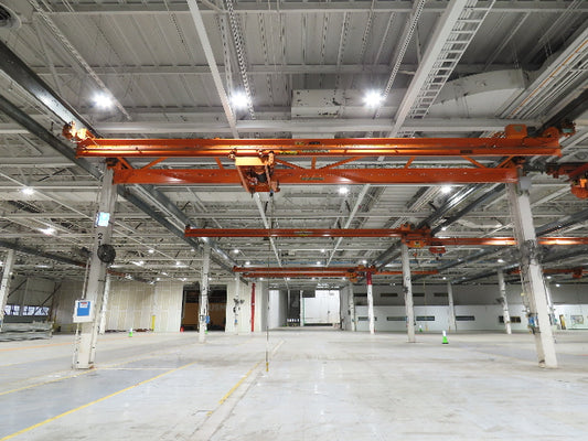 Cleveland Tramrail P&H 4 Ton Double Girder Underhung Bridge Crane 45' 10" Span