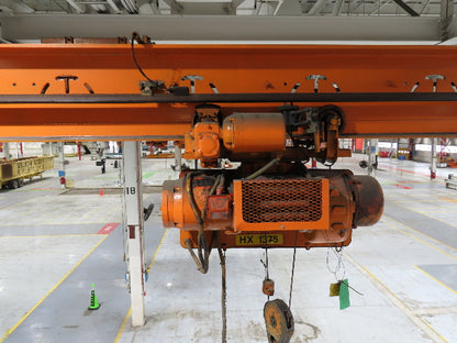 Cleveland Tramrail P&H 1 Ton Single Girder Underhung Bridge Crane 45' 10" Span