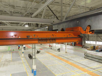 Cleveland Tramrail P&H 1 Ton Single Girder Underhung Bridge Crane 45' 10" Span