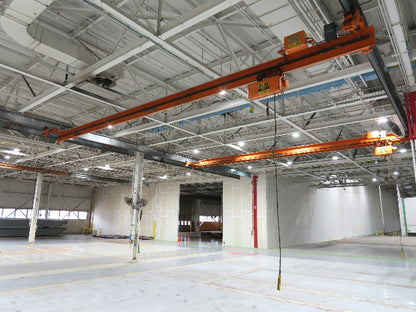 Cleveland Tramrail P&H 1 Ton Single Girder Underhung Bridge Crane 45' 10" Span