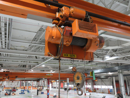 Cleveland Tramrail P&H 1 Ton Single Girder Underhung Bridge Crane 45' 10" Span