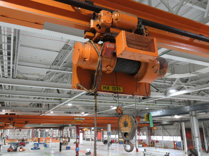 Cleveland Tramrail P&H 1 Ton Single Girder Underhung Bridge Crane 45' 10" Span