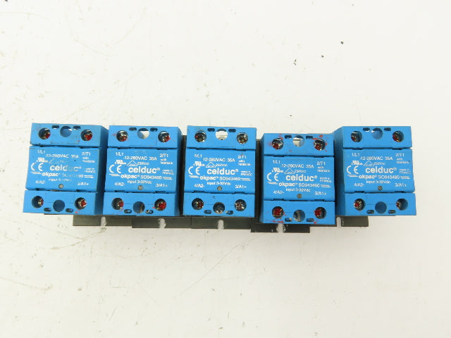 Celduc SO943460 Solid State Relay 35A 280VAC 12VDC With Heatsink Lot of 5