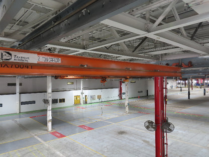 Cleveland Tramrail P&H 2 Ton Single Girder Underhung Bridge Crane 45' 10" Span