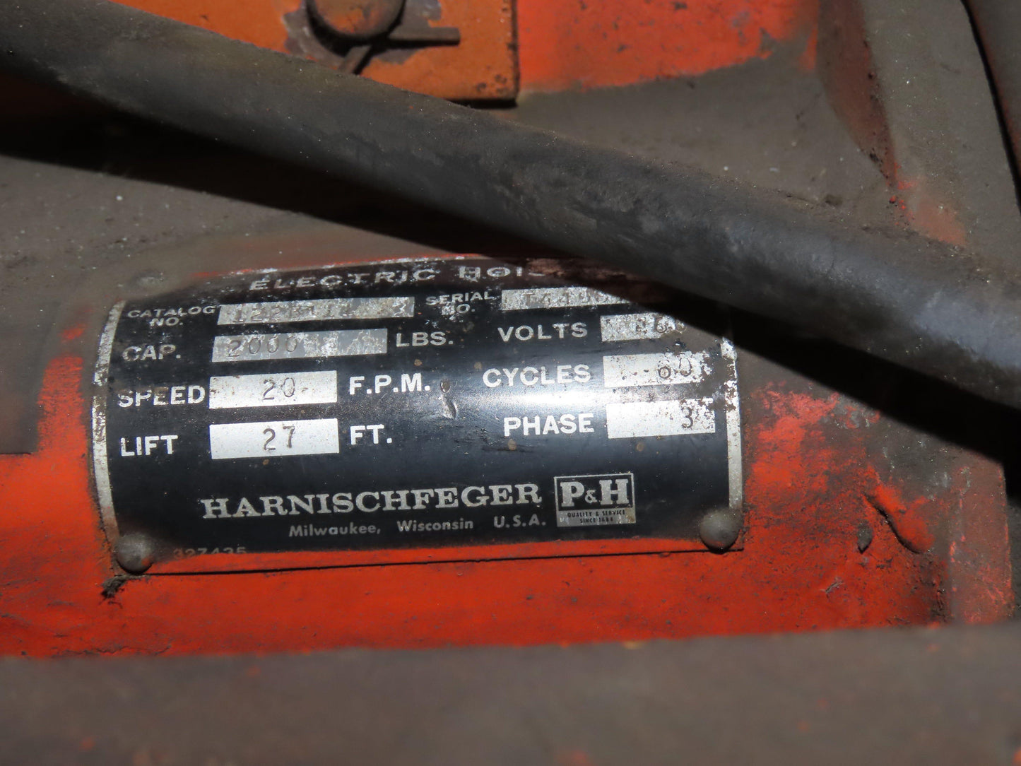 Cleveland Tramrail P&H 1 Ton Single Girder Underhung Bridge Crane 17' Span