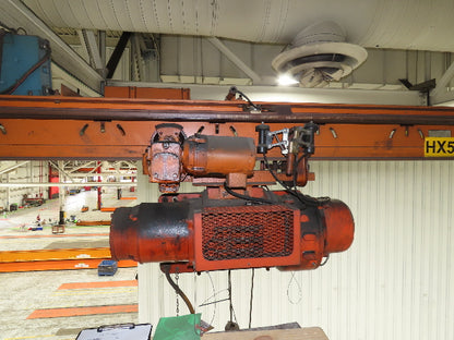 Cleveland Tramrail P&H 1 Ton Single Girder Underhung Bridge Crane 17' Span