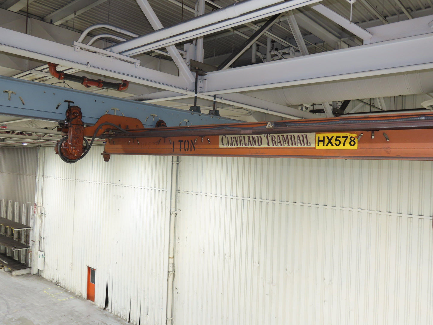 Cleveland Tramrail P&H 1 Ton Single Girder Underhung Bridge Crane 17' Span