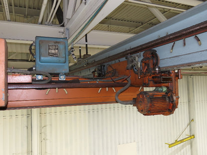 Cleveland Tramrail P&H 1 Ton Single Girder Underhung Bridge Crane 17' Span