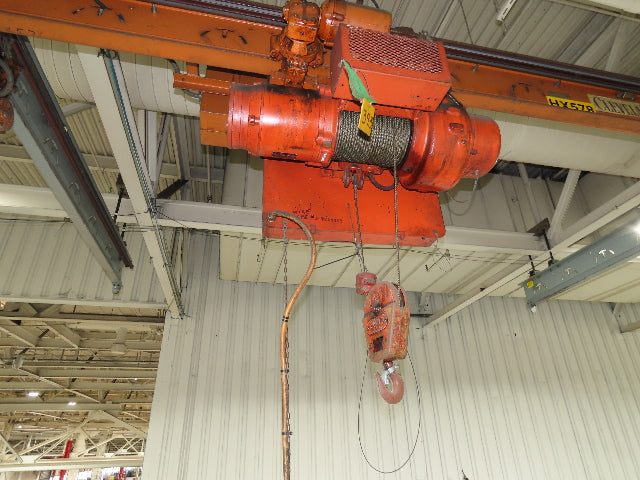 Cleveland Tramrail P&H 1 Ton Single Girder Underhung Bridge Crane 17' Span