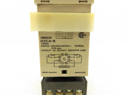 Omron H3CA-8 Timer With Socket Base 250VAC 3A 8 Pin Lot Of 5