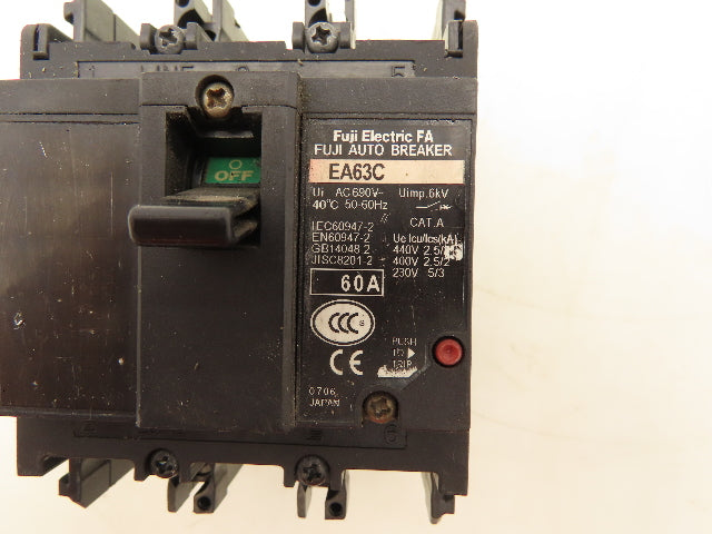 Fuji Electric EA63C Auto Circuit Breaker 60A 690V 3 Pole 40°C 50/60Hz