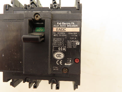 Fuji Electric EA63C Auto Circuit Breaker 60A 690V 3 Pole 40°C 50/60Hz