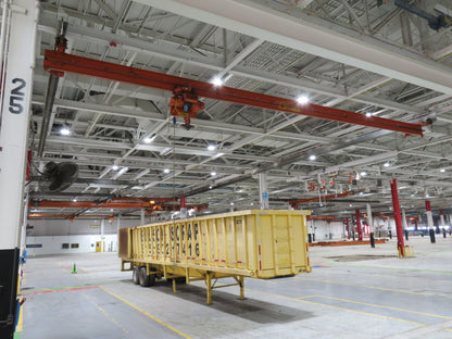 Cleveland Tramrail P&H 1 Ton Single Girder Underhung Bridge Crane 45' 10" Span