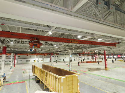 Cleveland Tramrail P&H 1 Ton Single Girder Underhung Bridge Crane 45' 10" Span