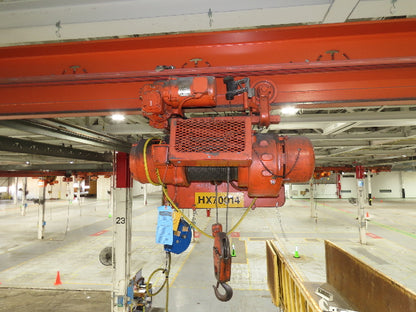 Cleveland Tramrail P&H 1 Ton Single Girder Underhung Bridge Crane 45' 10" Span