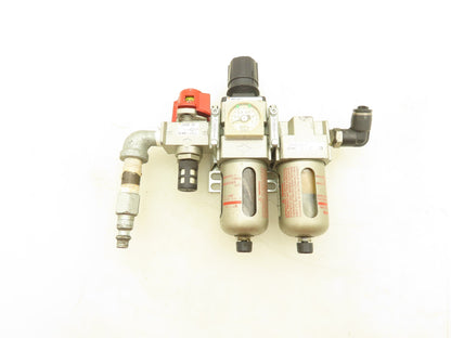 SMC AW20-02E-C Pneumatic Filter Regulator Mist Separator Lockout Valve Assembly