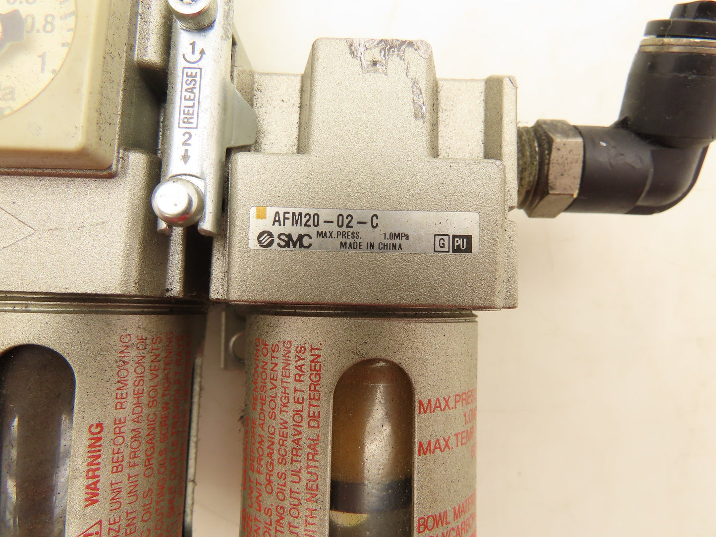 SMC AW20-02E-C Pneumatic Filter Regulator Mist Separator Lockout Valve Assembly