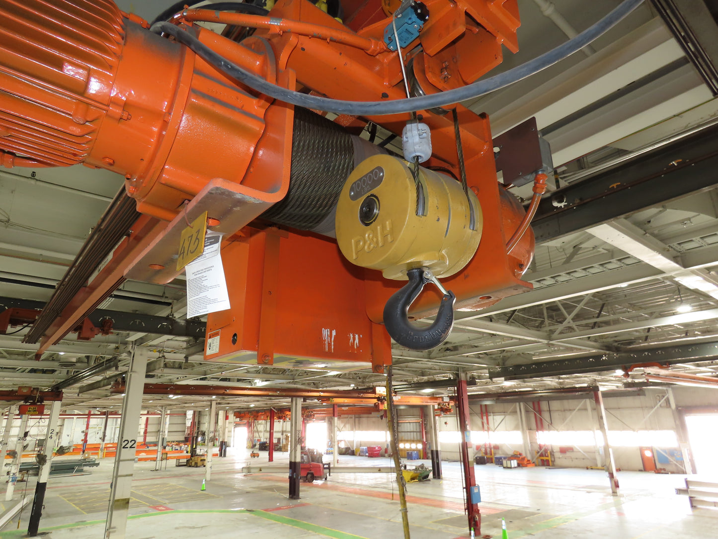 Cleveland Tramrail P&H 5 Ton Single Girder Underhung Bridge Crane 28' Span