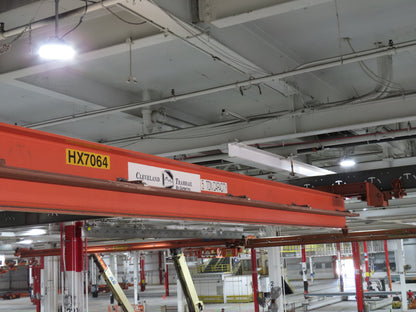 Cleveland Tramrail P&H 5 Ton Single Girder Underhung Bridge Crane 28' Span