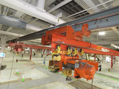 Cleveland Tramrail P&H 5 Ton Single Girder Underhung Bridge Crane 28' Span