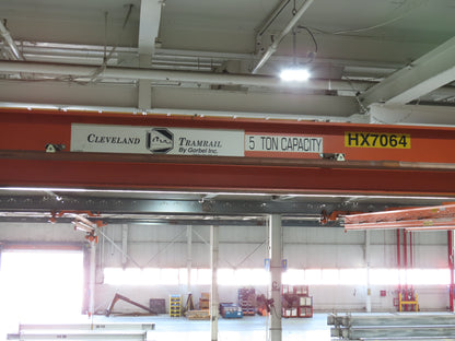 Cleveland Tramrail P&H 5 Ton Single Girder Underhung Bridge Crane 28' Span