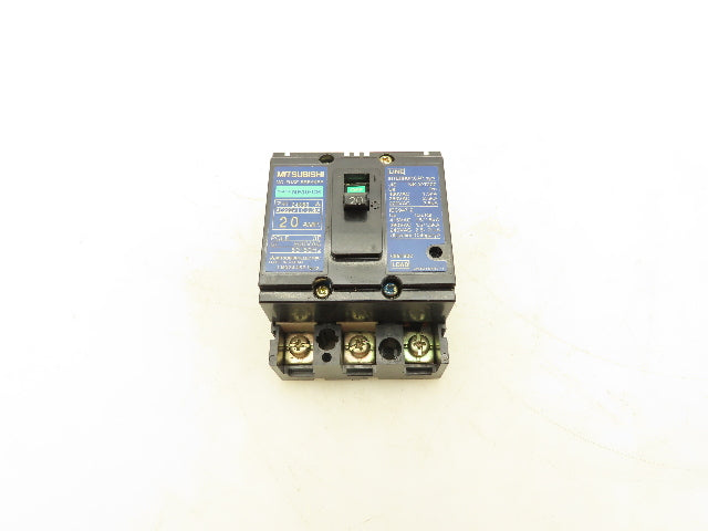 Mitsubishi NF30-CS No Fuse Breaker 20A 500VAC 3 Pole 2.5KA